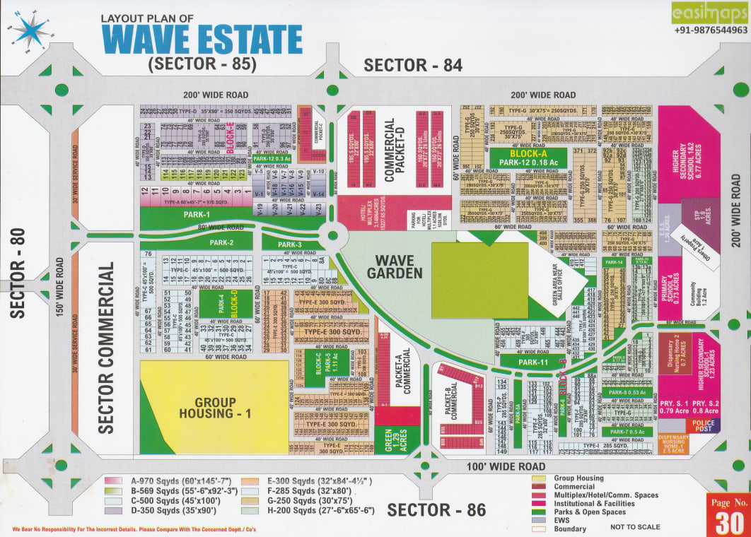 Wave Estate Sector 85 map