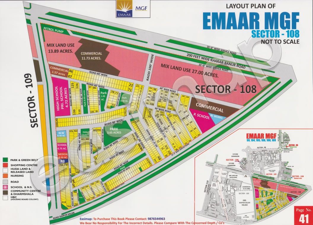 EMAAR MGF Sector 108 map