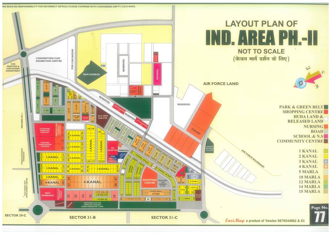 IND. Area PH-II Chandigarh map