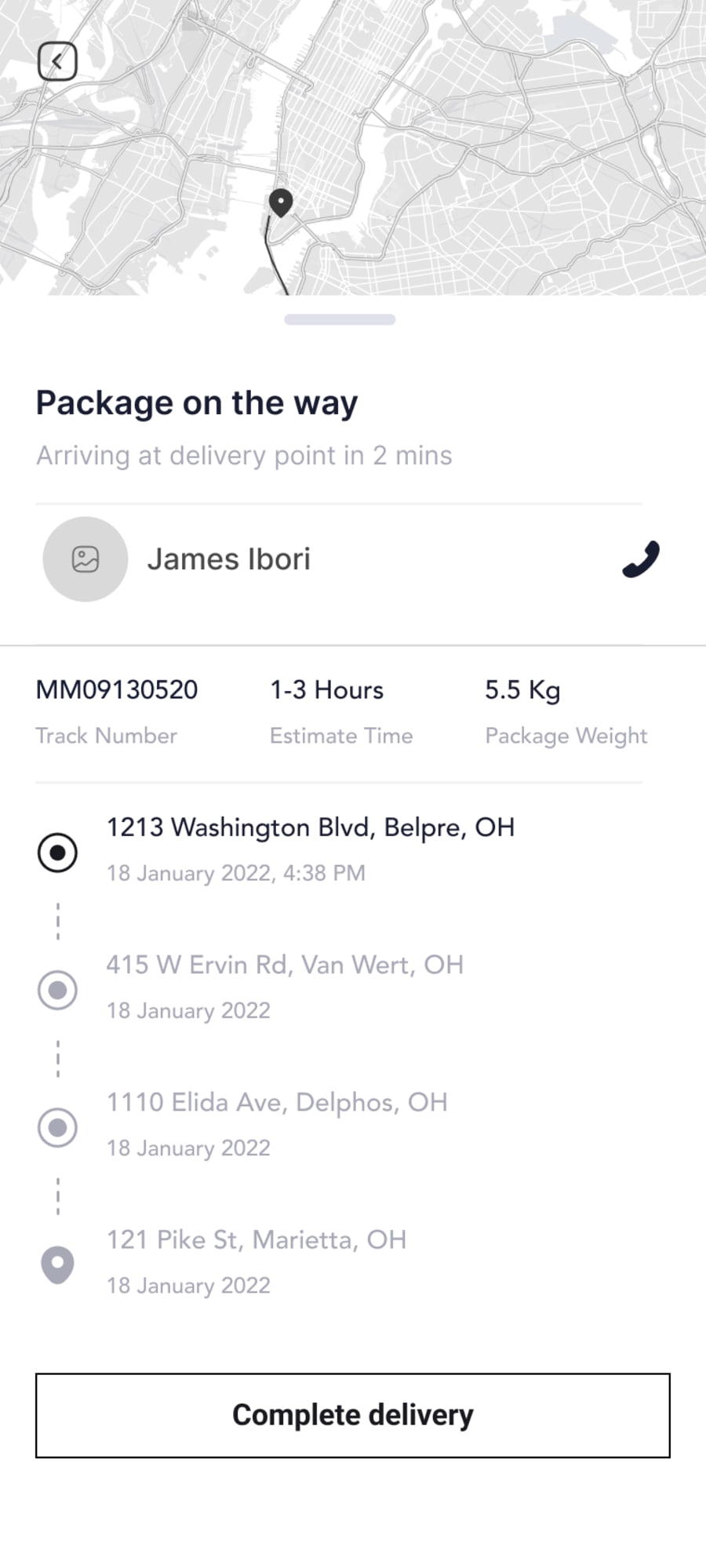 Package on the way, with Complete delivery