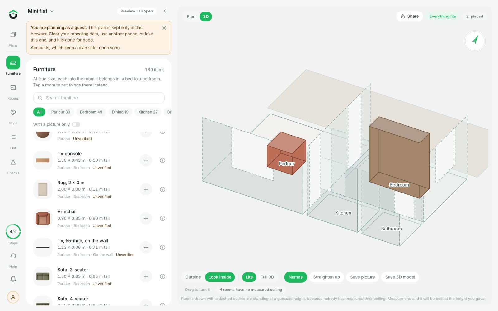 The flat 3D view
