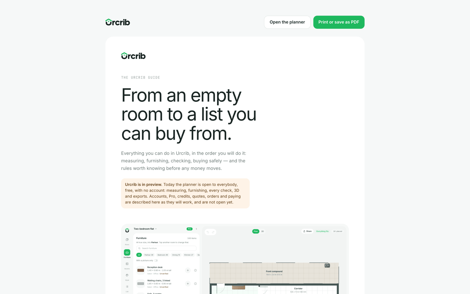 The Urcrib customer guide: from an empty room to a list you can buy from