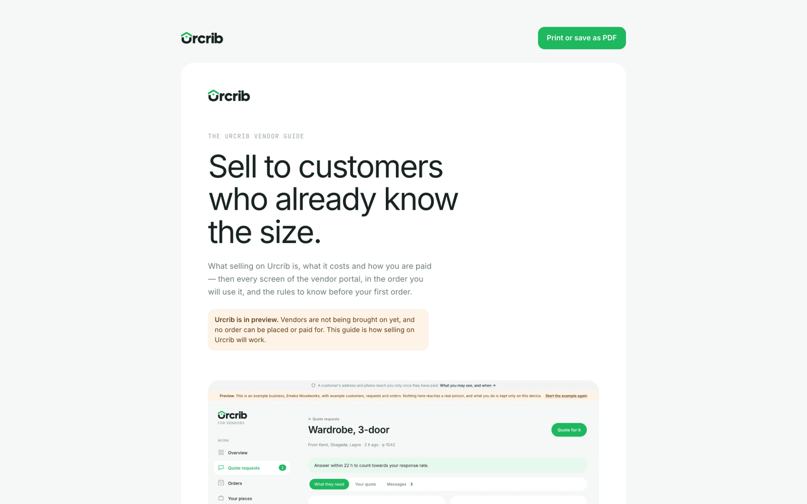 The vendor guide: sell to customers who already know the size