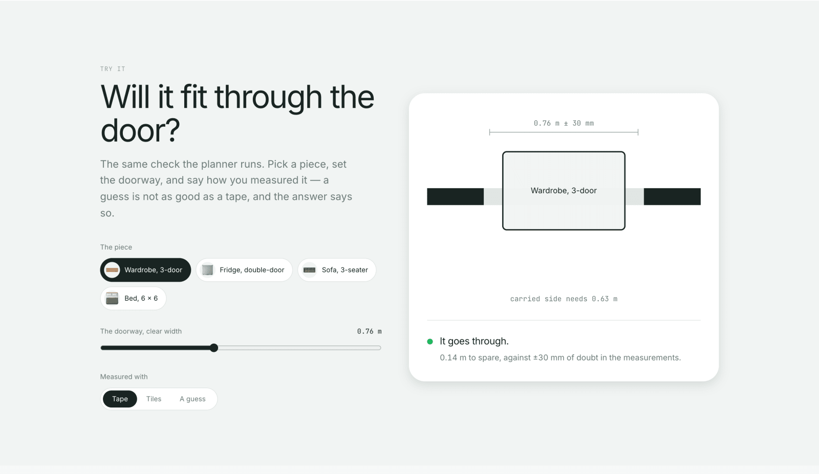 Will it fit through the door? on the landing page
