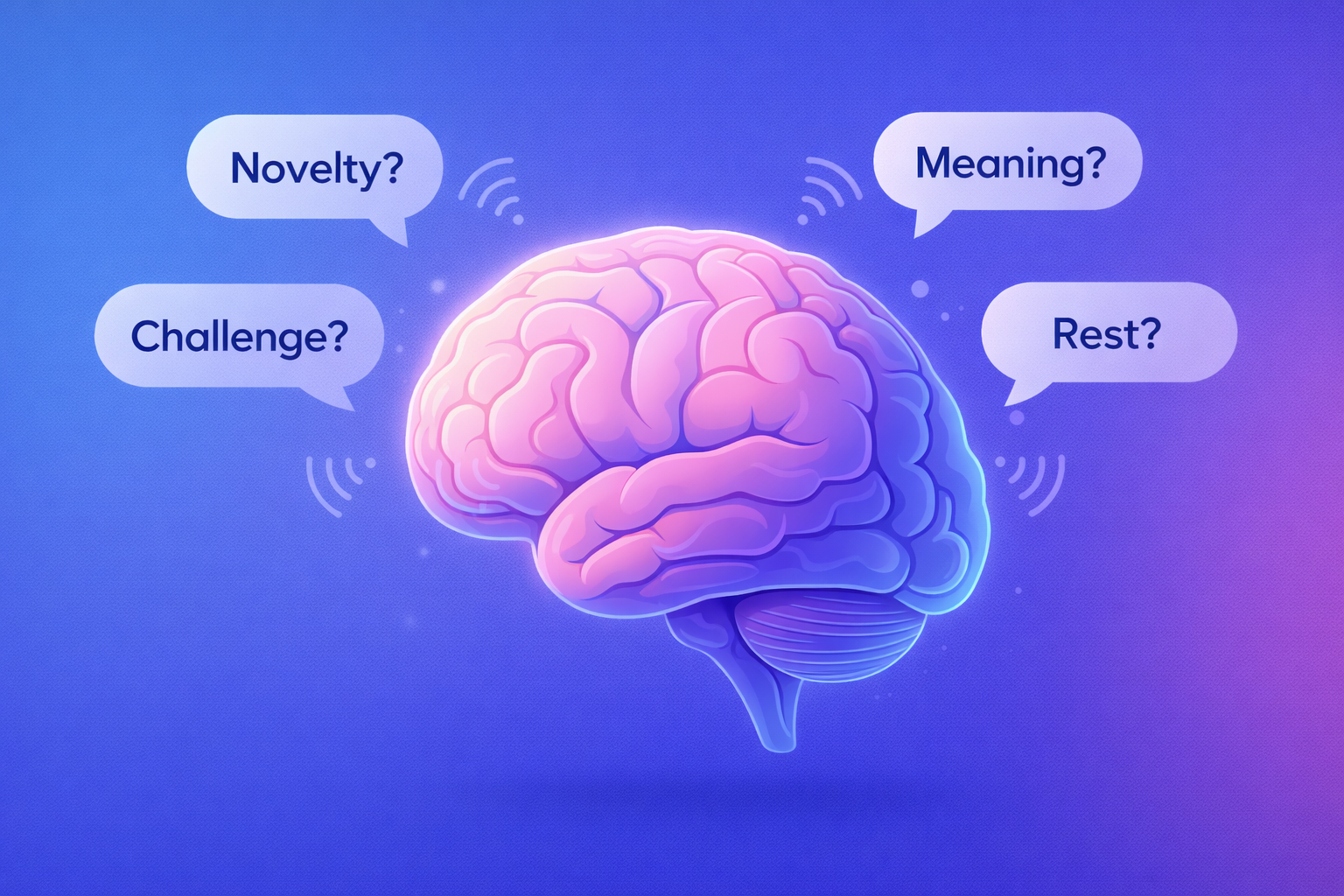 illustration brain seeking novelty stimulation boredom psychology signals