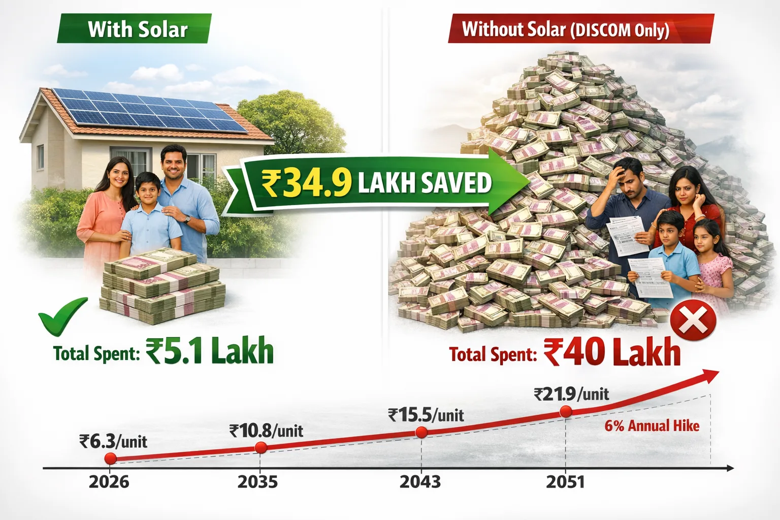 After Solar vs Doing Nothing: The 25-Year Comparison