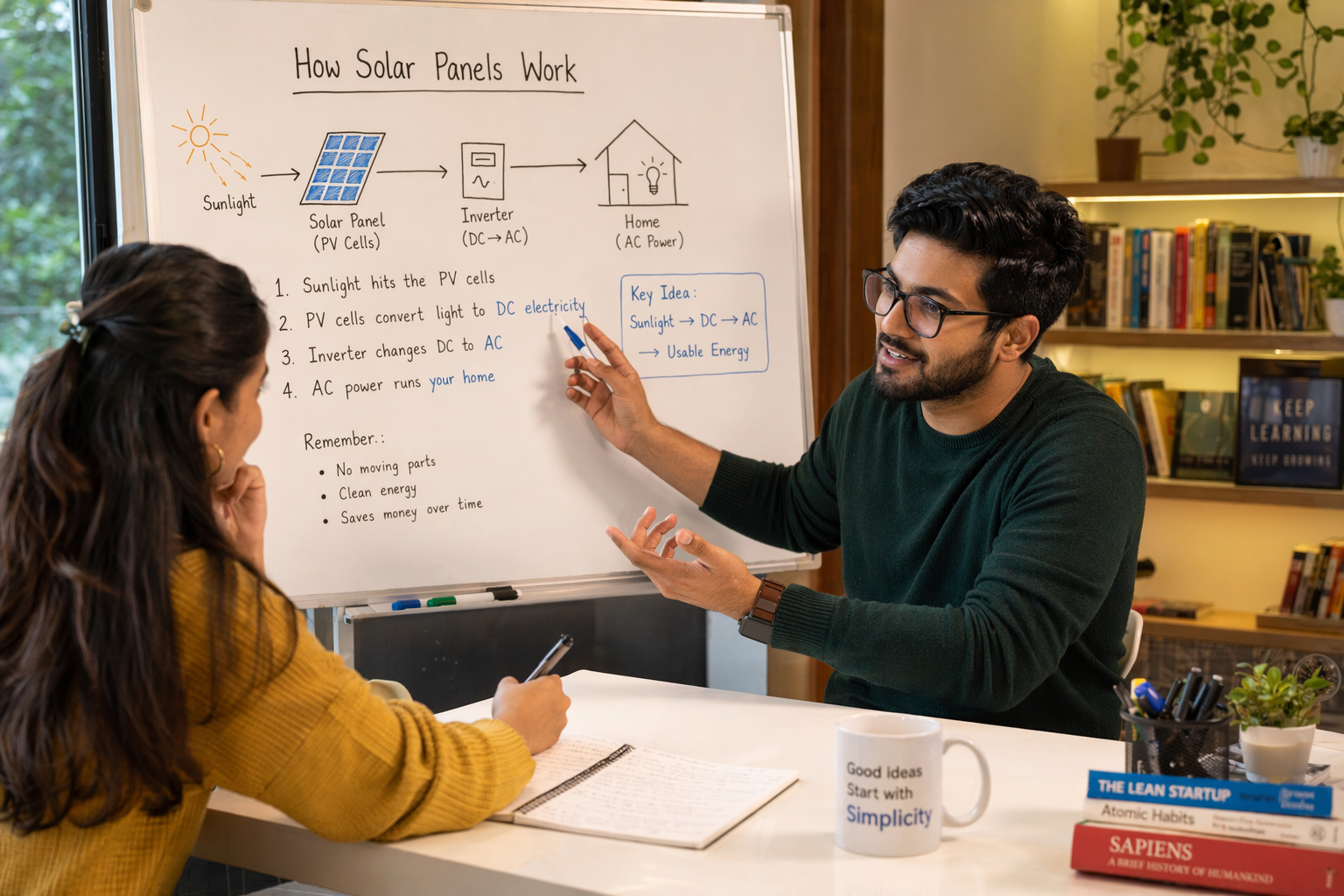person teaching explaining concept to another Feynman technique testing knowledge