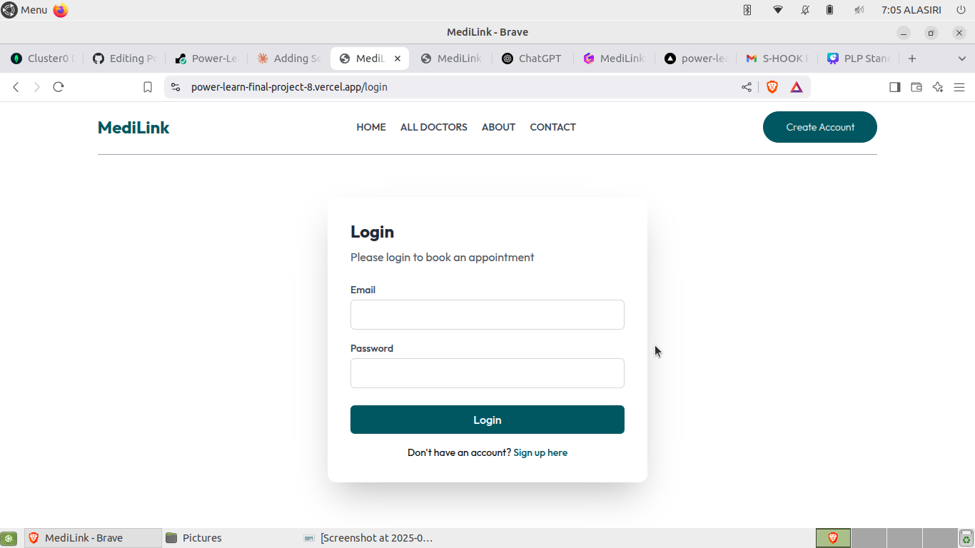 Patient Login Page