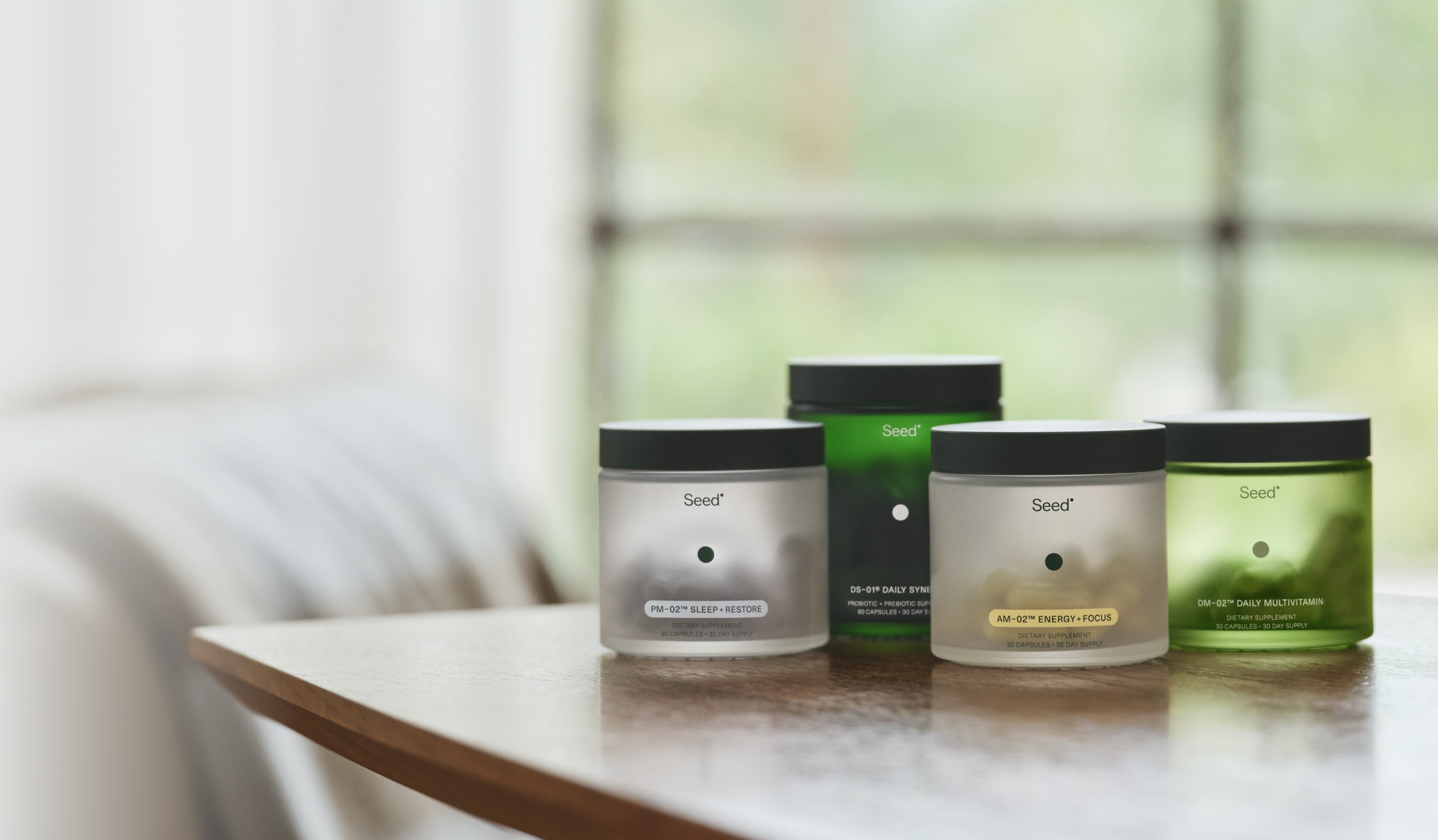 Four jars of seed products