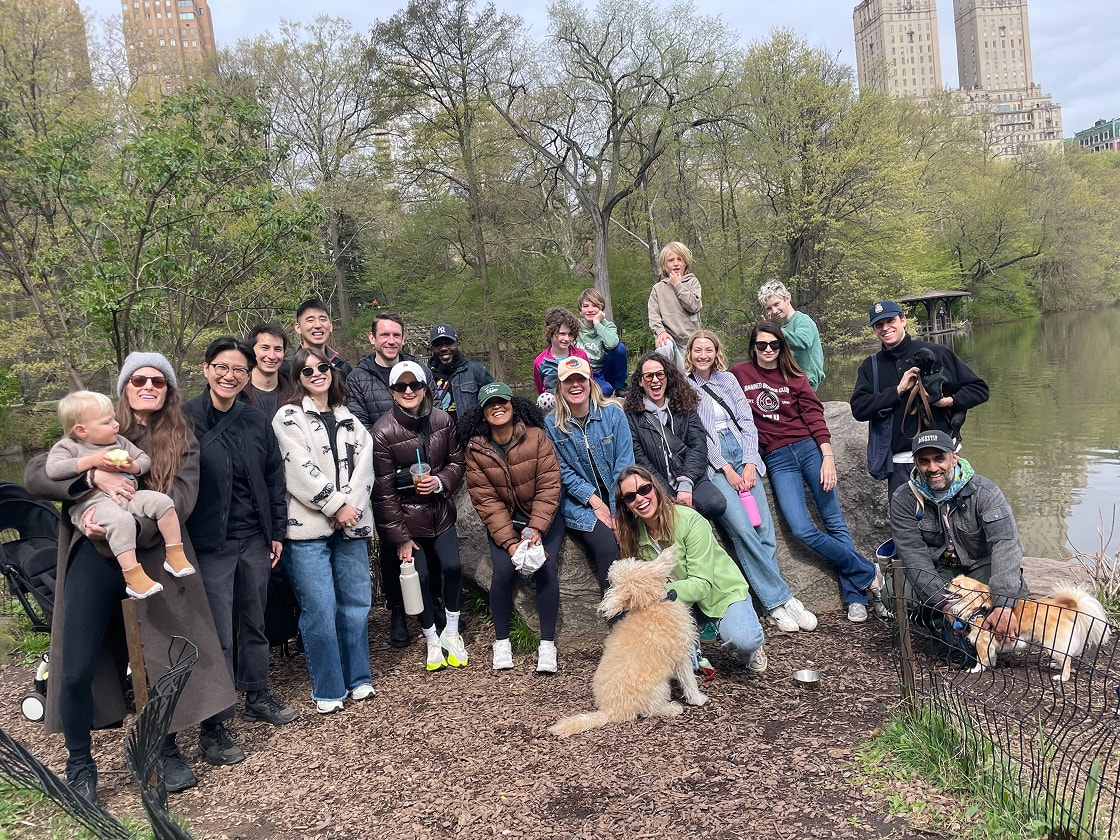 The Seed team gathered together in Central Park, with the city skyline in the background