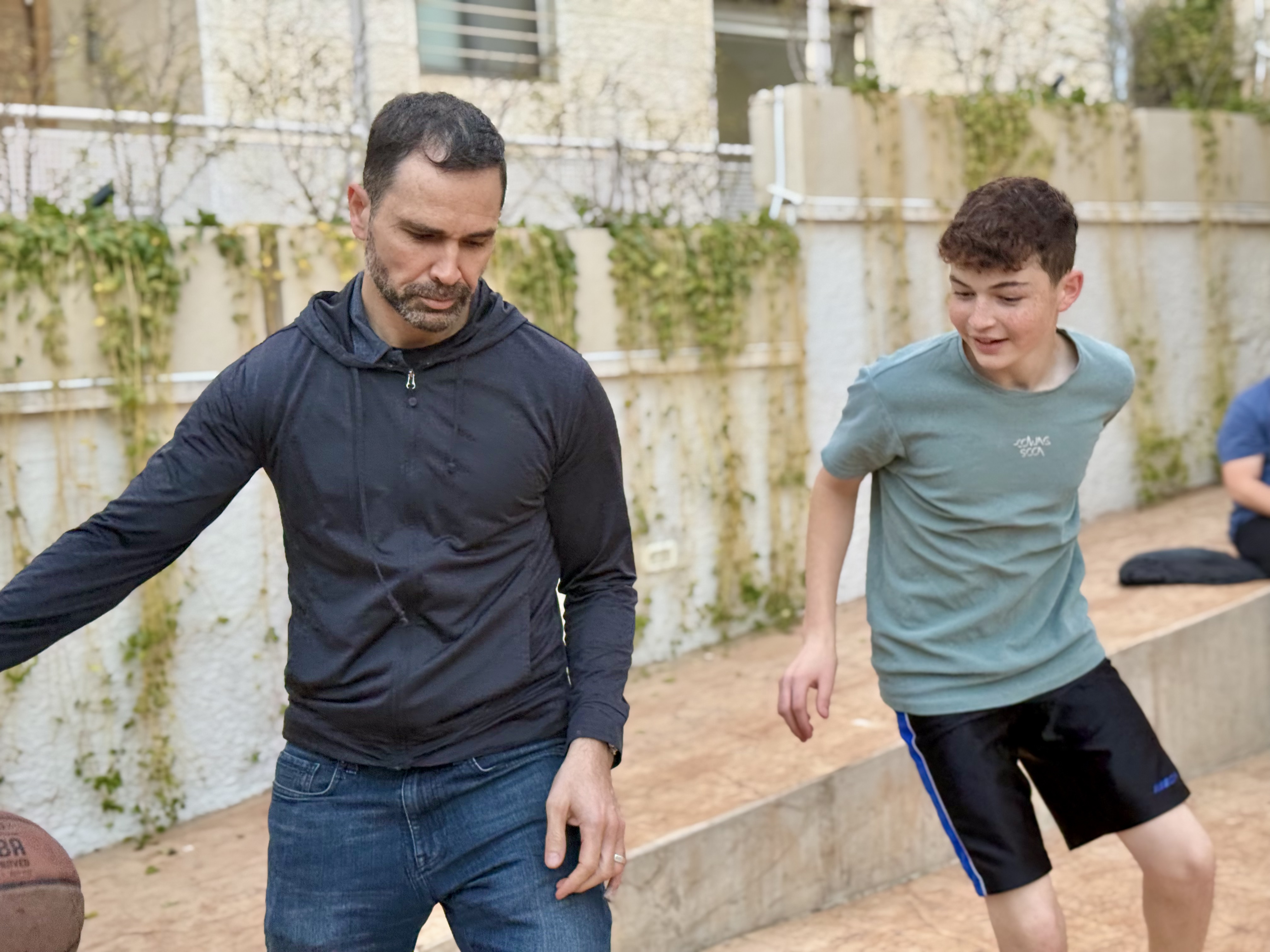 Kids playing basketball