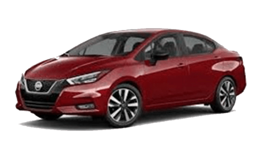 Red sedan pictured for the RA Tours full-size vehicle rental option