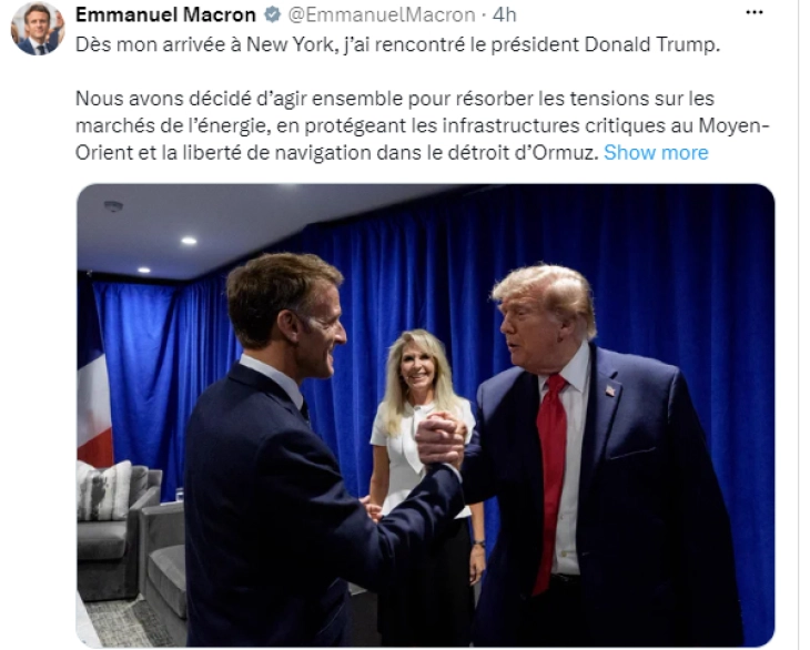 Макрон: Со Трамп имавме многу конструктивен разговор за Црвеното Море и Украина