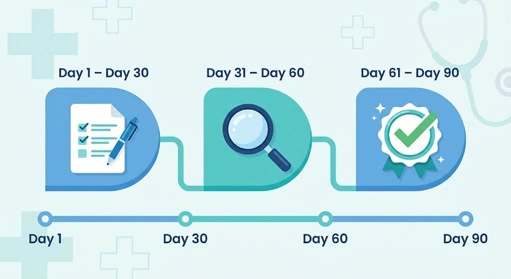 90-day ophthalmology medical billing onboarding timeline