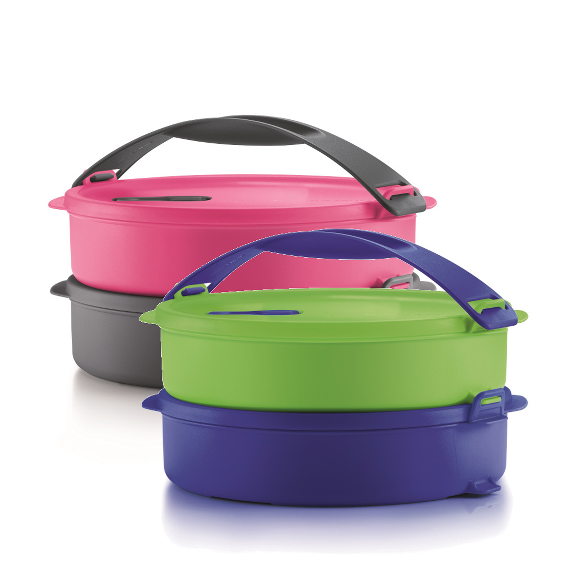 Tupperware Click to Go Round with Medium Handibowl Sets 6 pcs