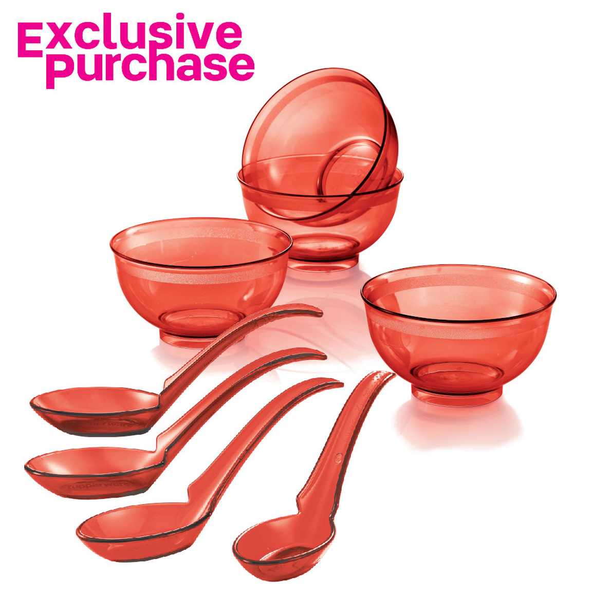 Coral Blooms Crystalline Server Set Tupperware Plus