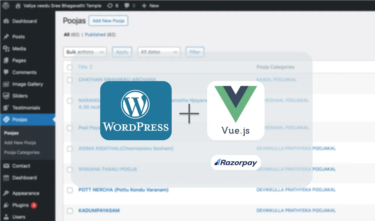 WordPress + Vue.js: Custom Puja Booking Platform