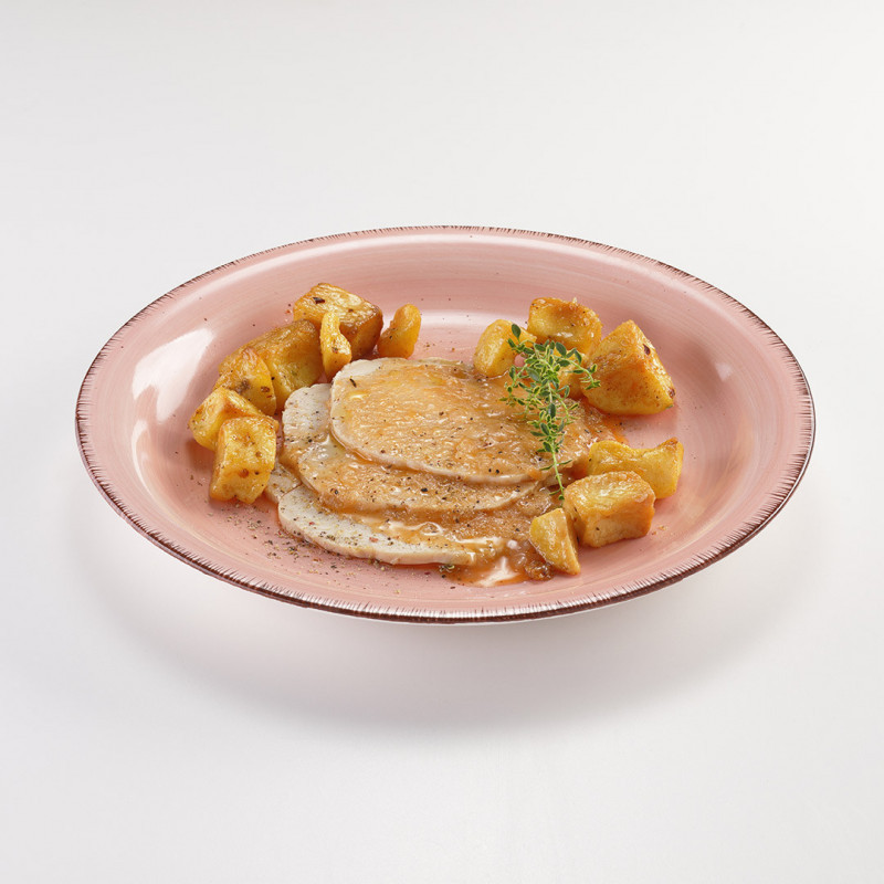 Brasato di tacchino con patate al forno