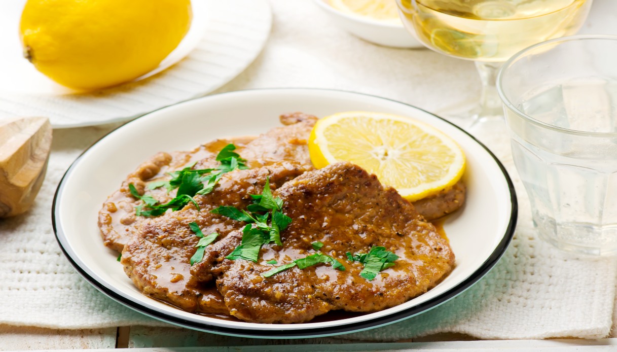 Scaloppine al limone con verdure grigliate