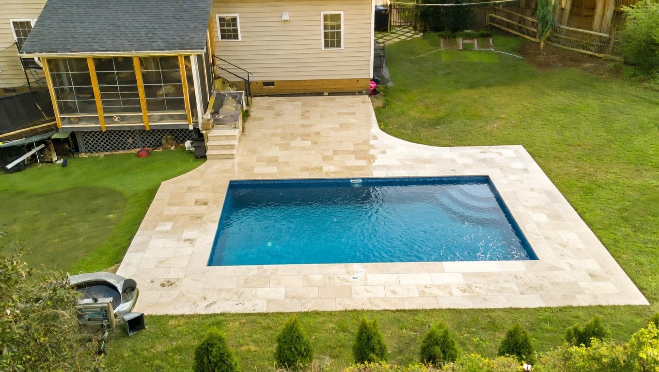 Backyard after JobSight pool installation