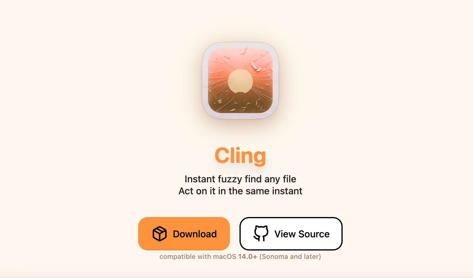 Interface de Cling avec barre de recherche fuzzy
