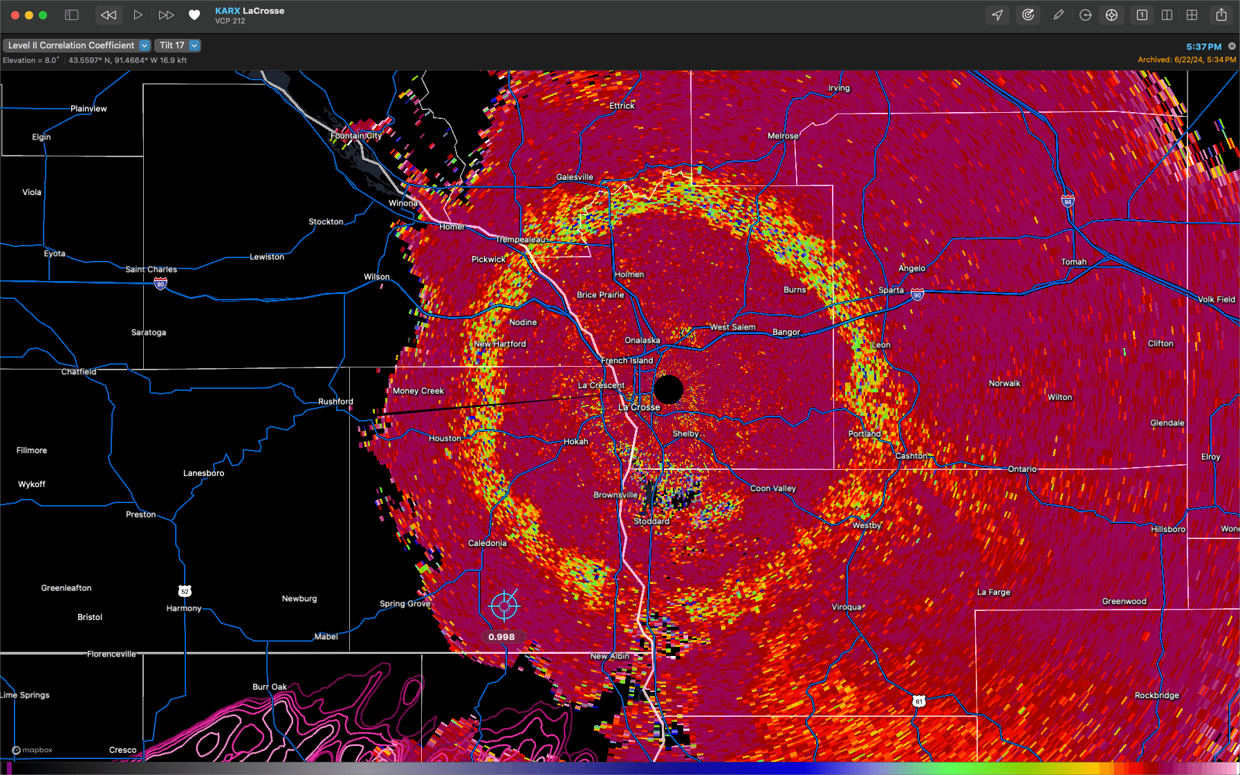 Image 19. Melting Layer visible on ZDR