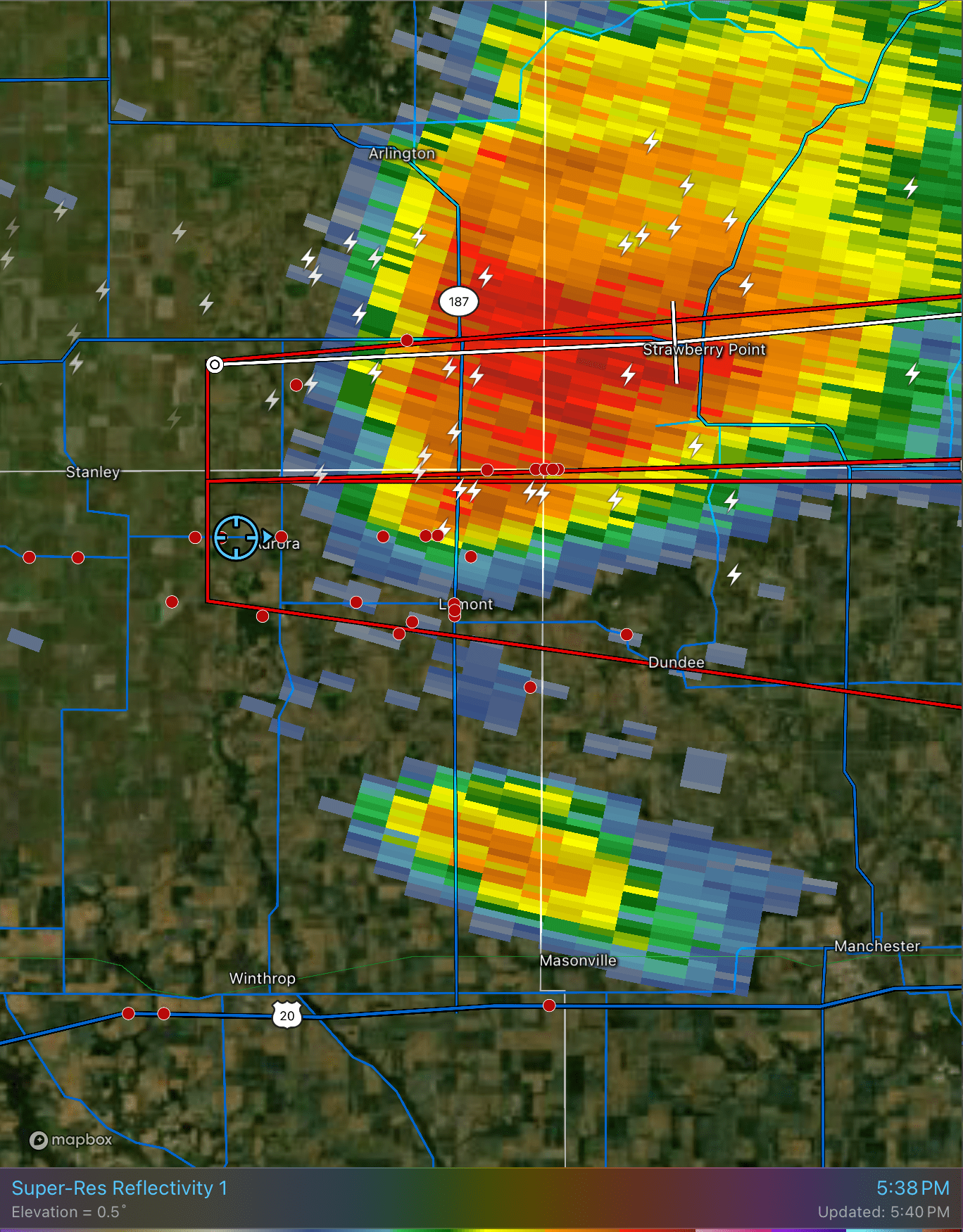 Image 3. Screenshot from Radar Reflectivity