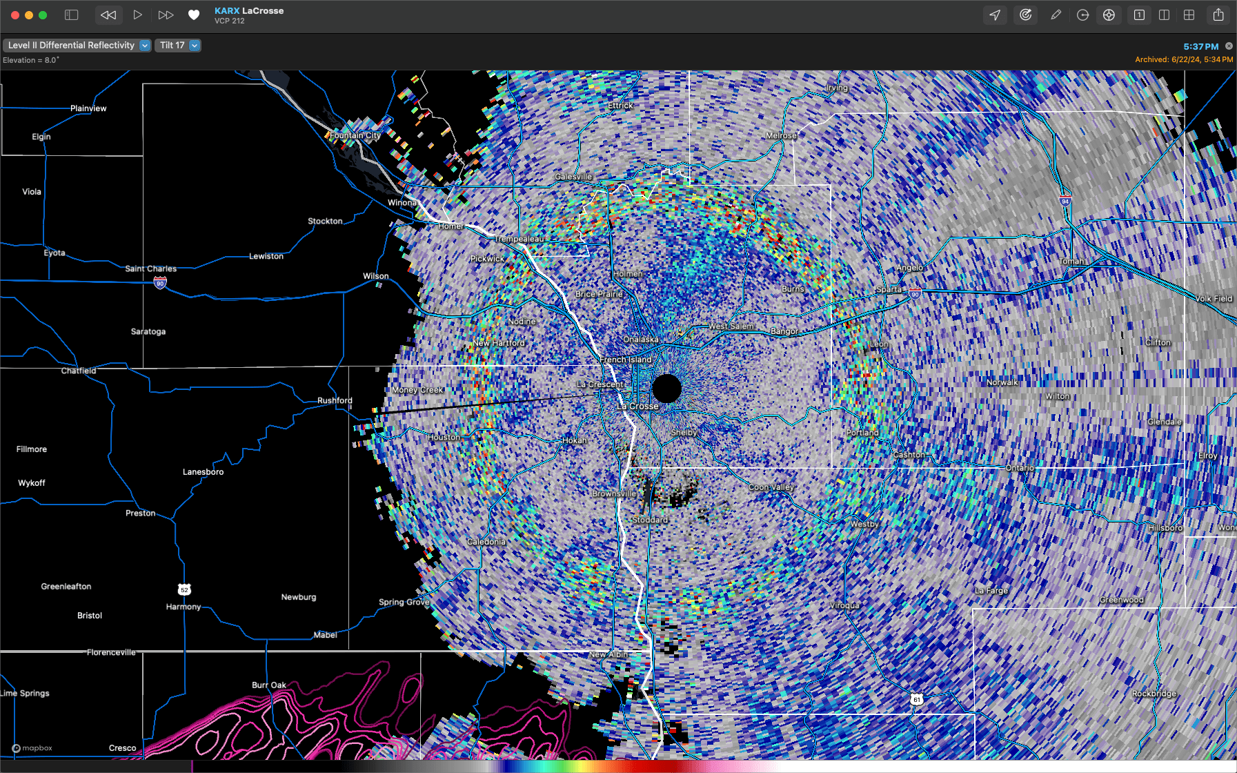 Image 13. Melting Layer visible on ZDR