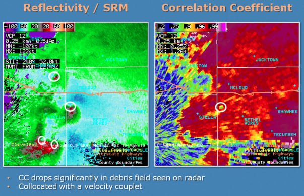 Image 15. Tornado debris seen on CC