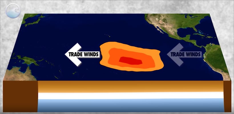 Image 5. Trade Wind Pattern flowing east to west