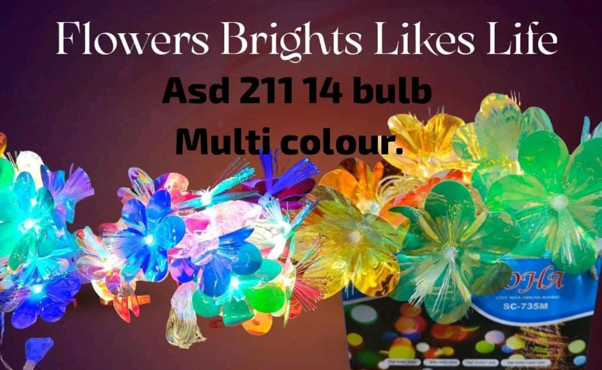 New ASD-11 14 Bulbs Flower String Light, Multicolor String Light