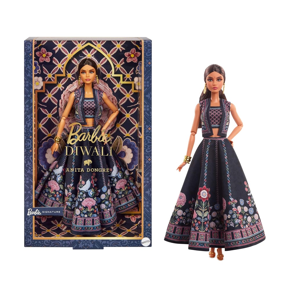 Barbie Diwali Doll by Anita Dongre Wearing Festival of Lights Look, Holiday Collectible with Doll Stand & Certificate of Authenticity
