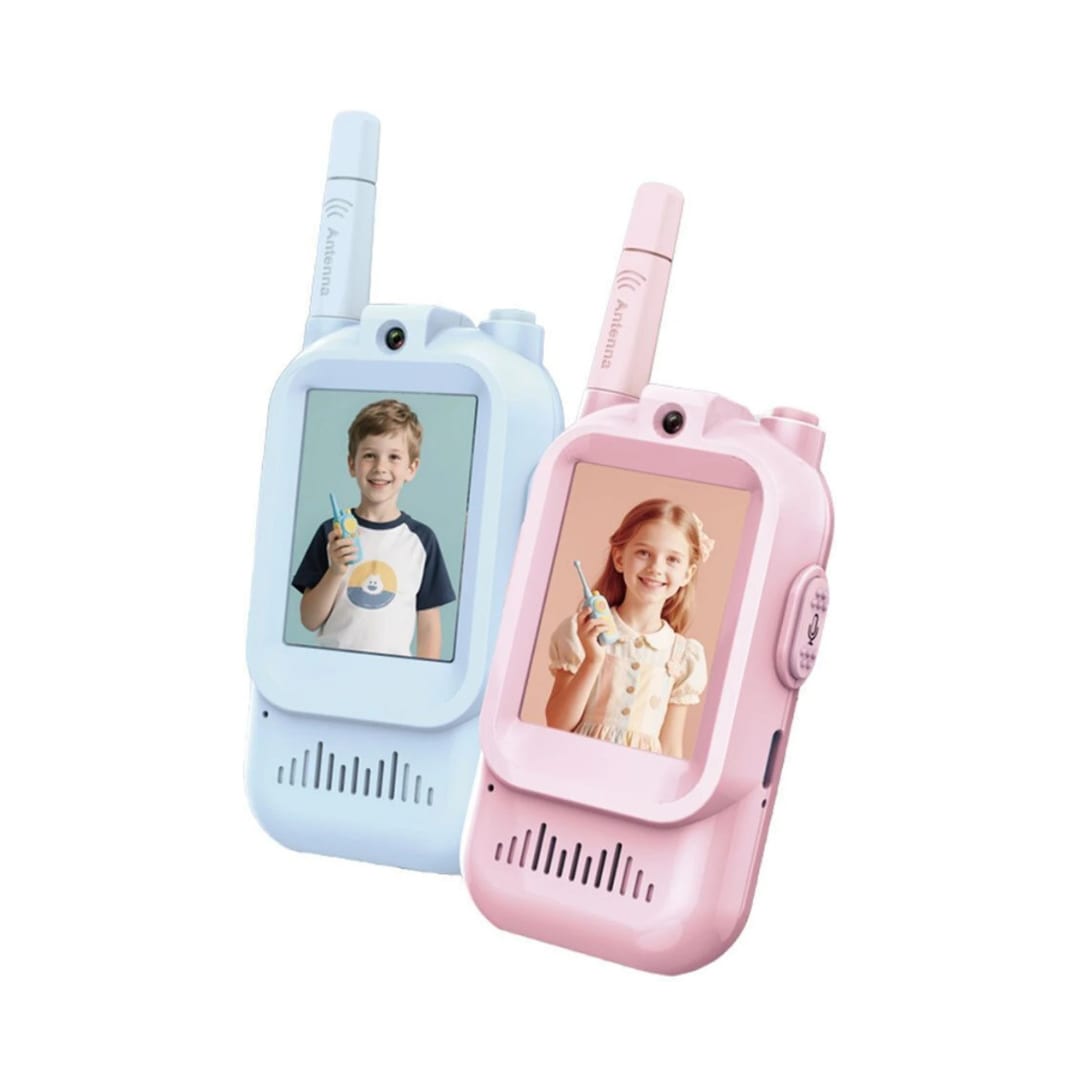 Rechargeable Kids Video Walkie Talkies with LCD Screen – 2-Way Long Range Radio Toy with Camera, Voice Changer & Lanyards