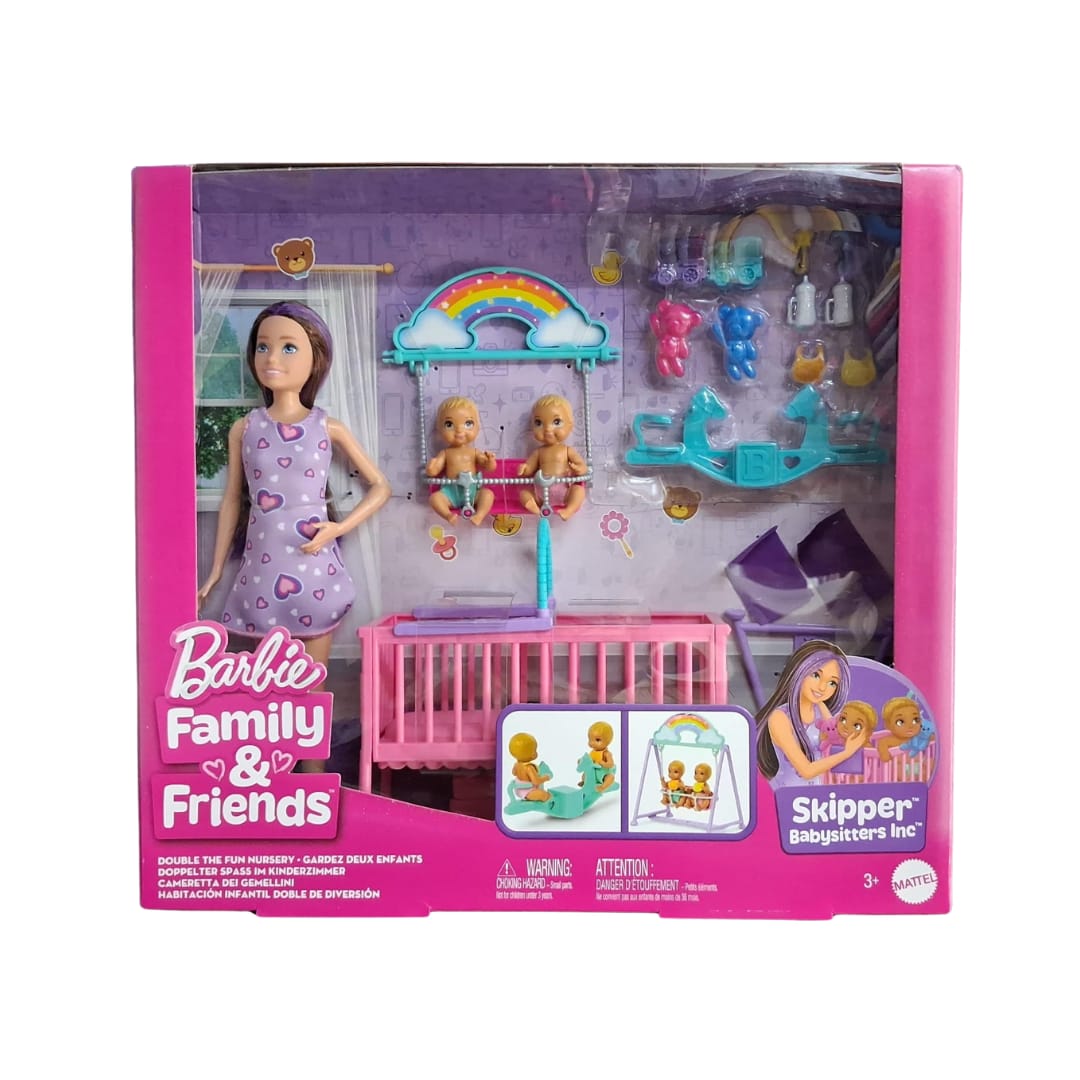 Barbie Skipper Babysitter Doll With Twin Nursery Playset with Accessories