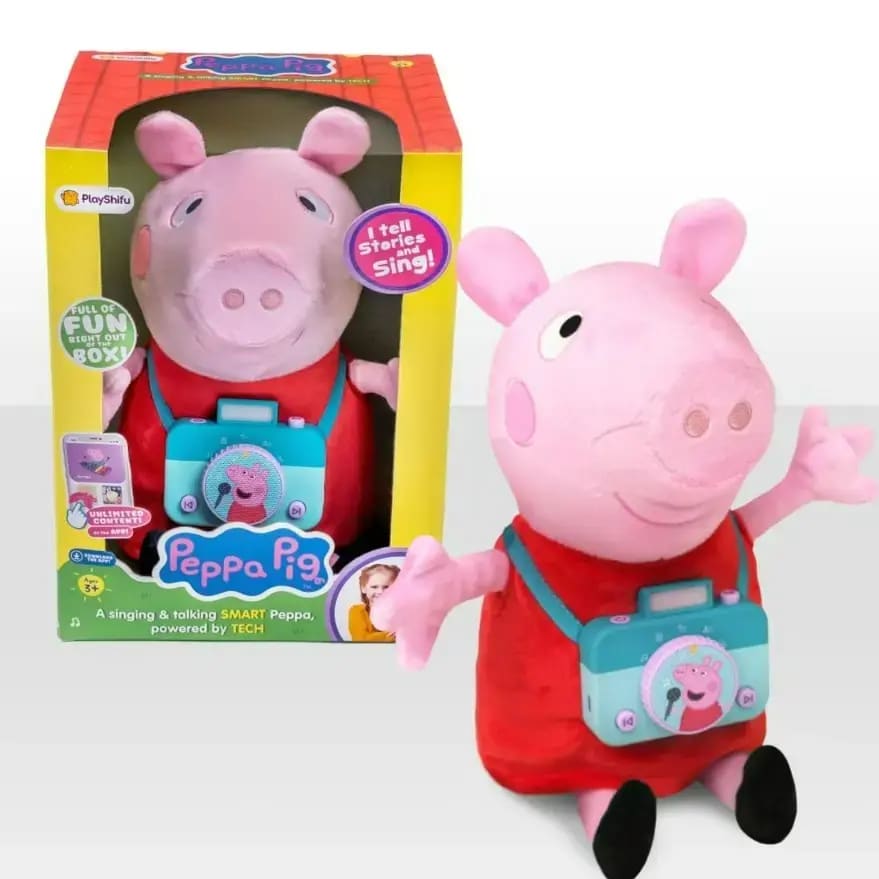 Play Shifu Singing and Talking Smart Peppa for Ages 3+ Soft and Cuddly Plush with Sing along Stories