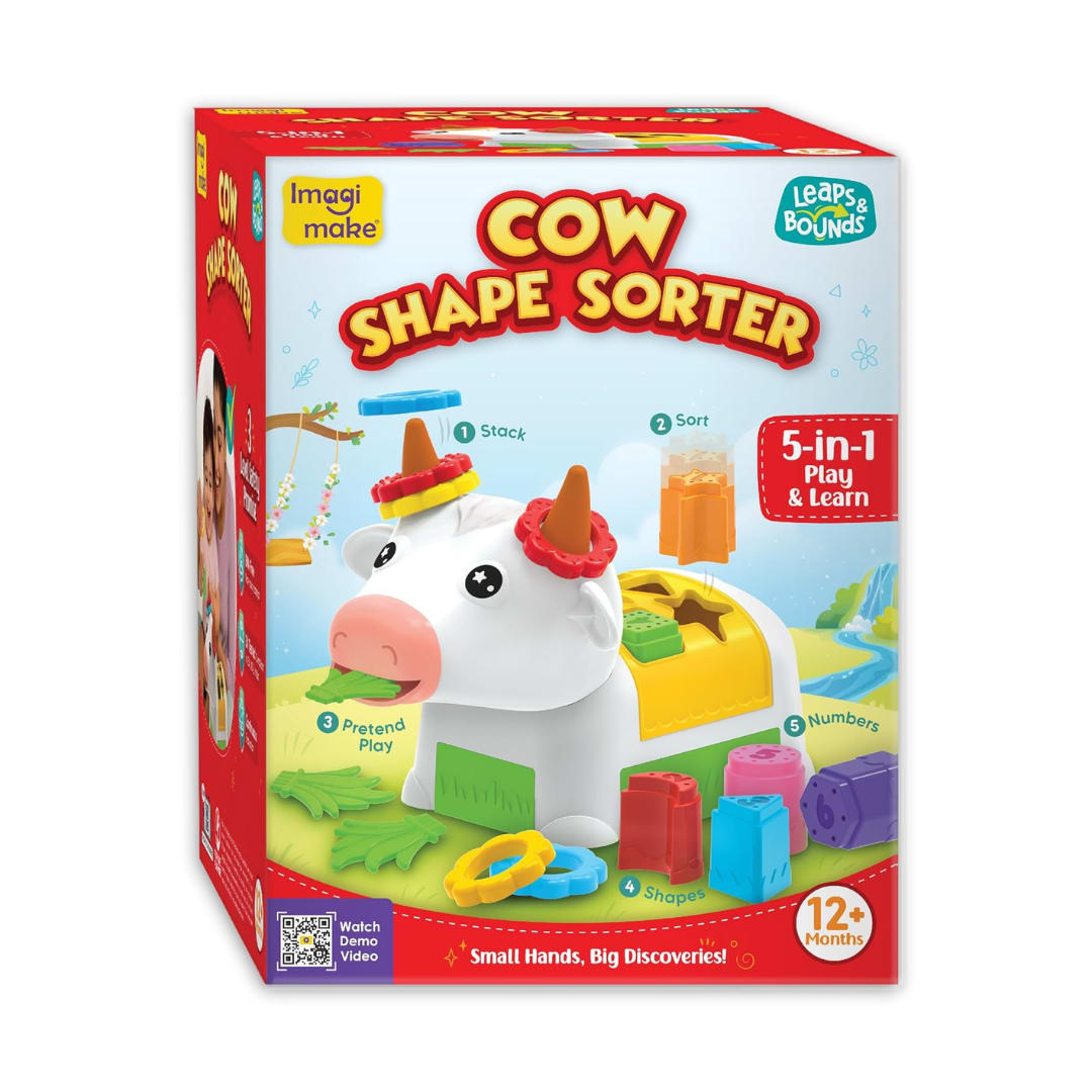 Imagimake Cow Shape Sorter – 5-in-1 Play & Learn Toy for Toddlers