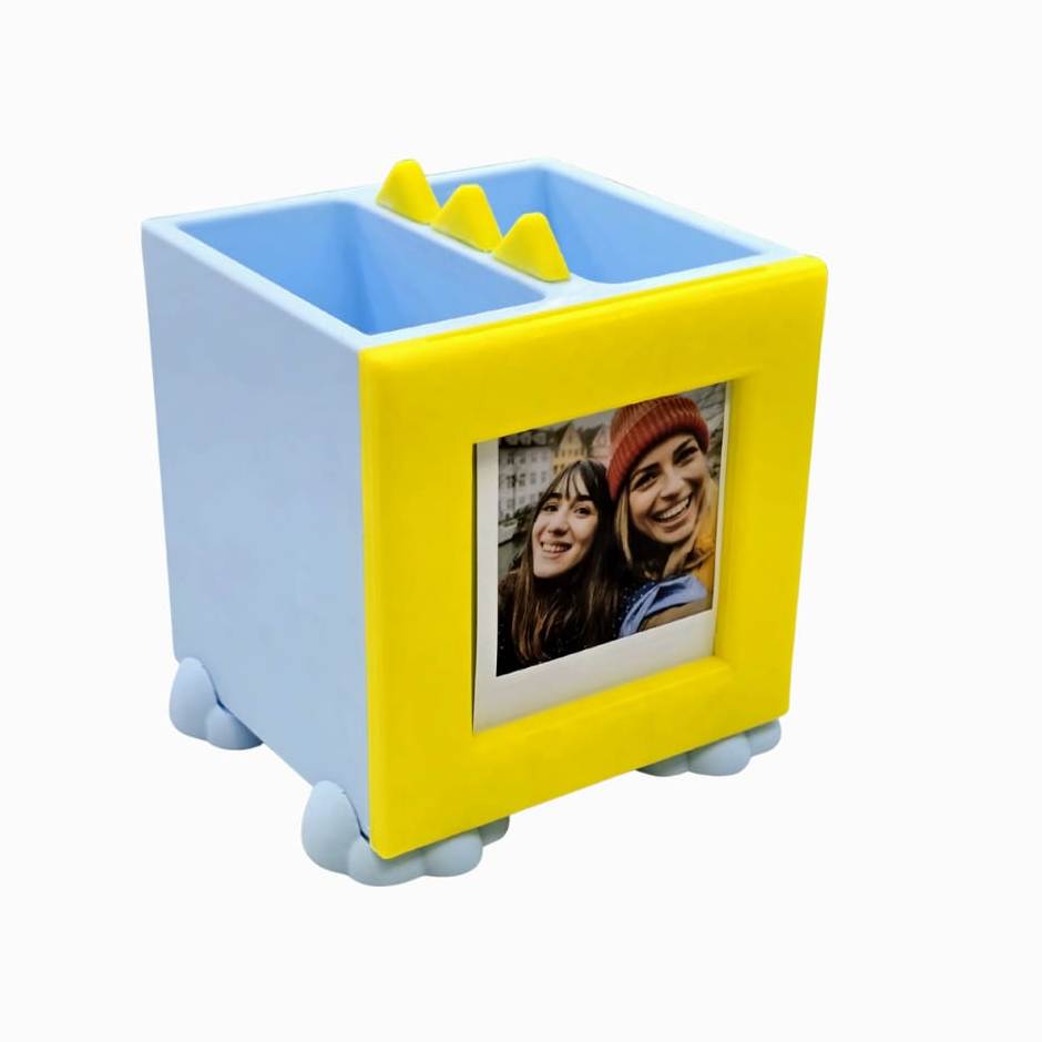 Desk Stationery Organizer with Photo Frame - Dino