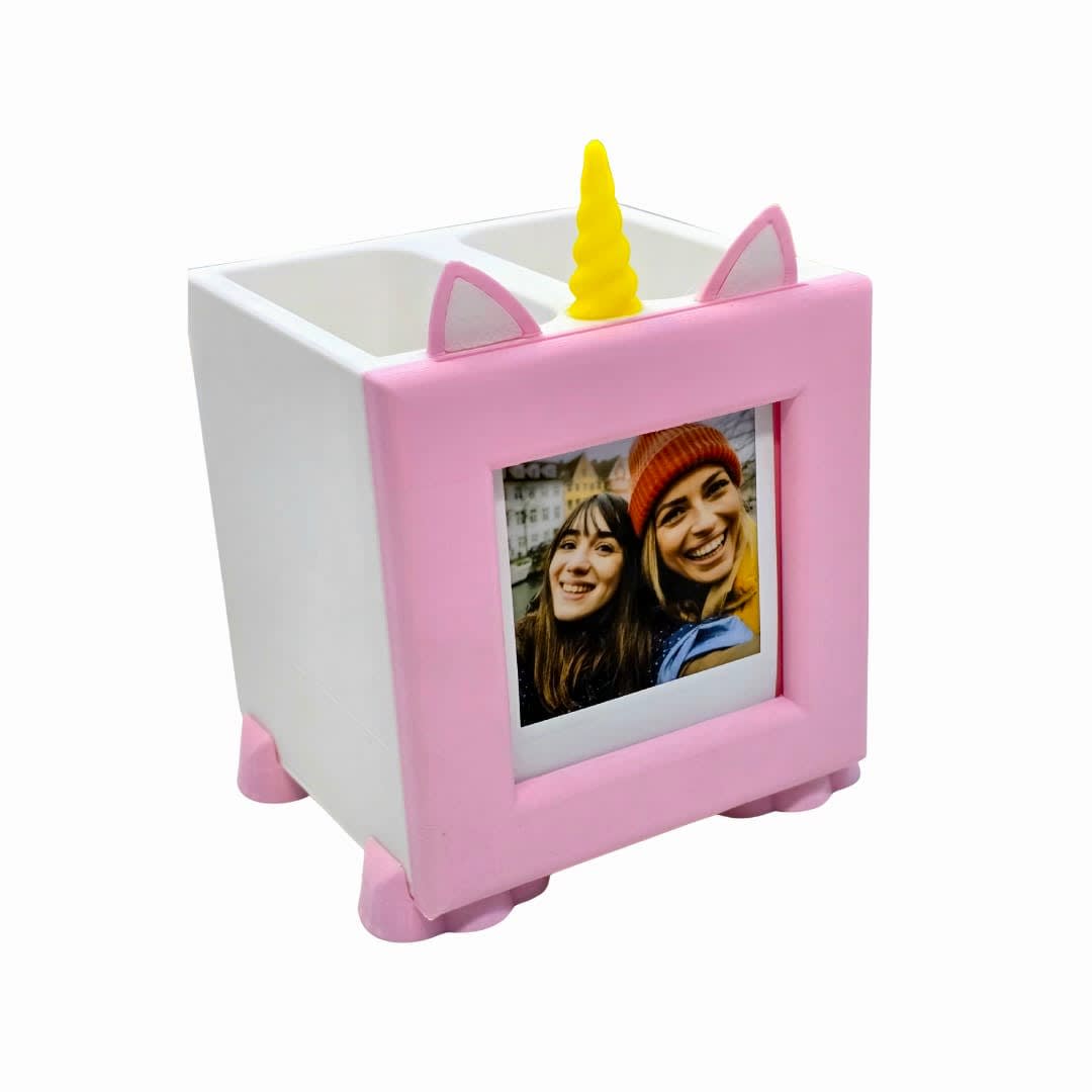 Desk Stationery Organizer with Photo Frame - Unicorn