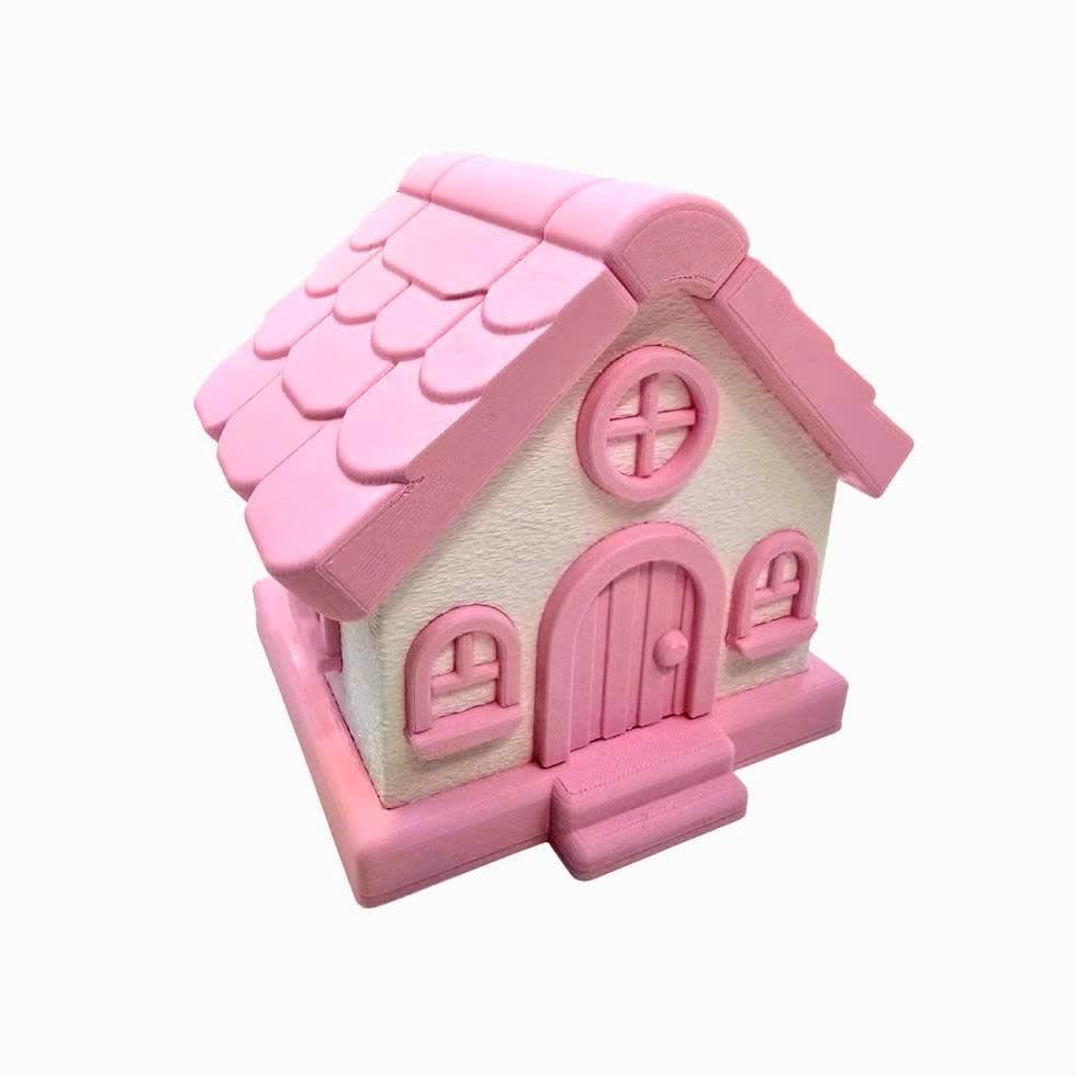 Cute house-shaped coin bank - Pink