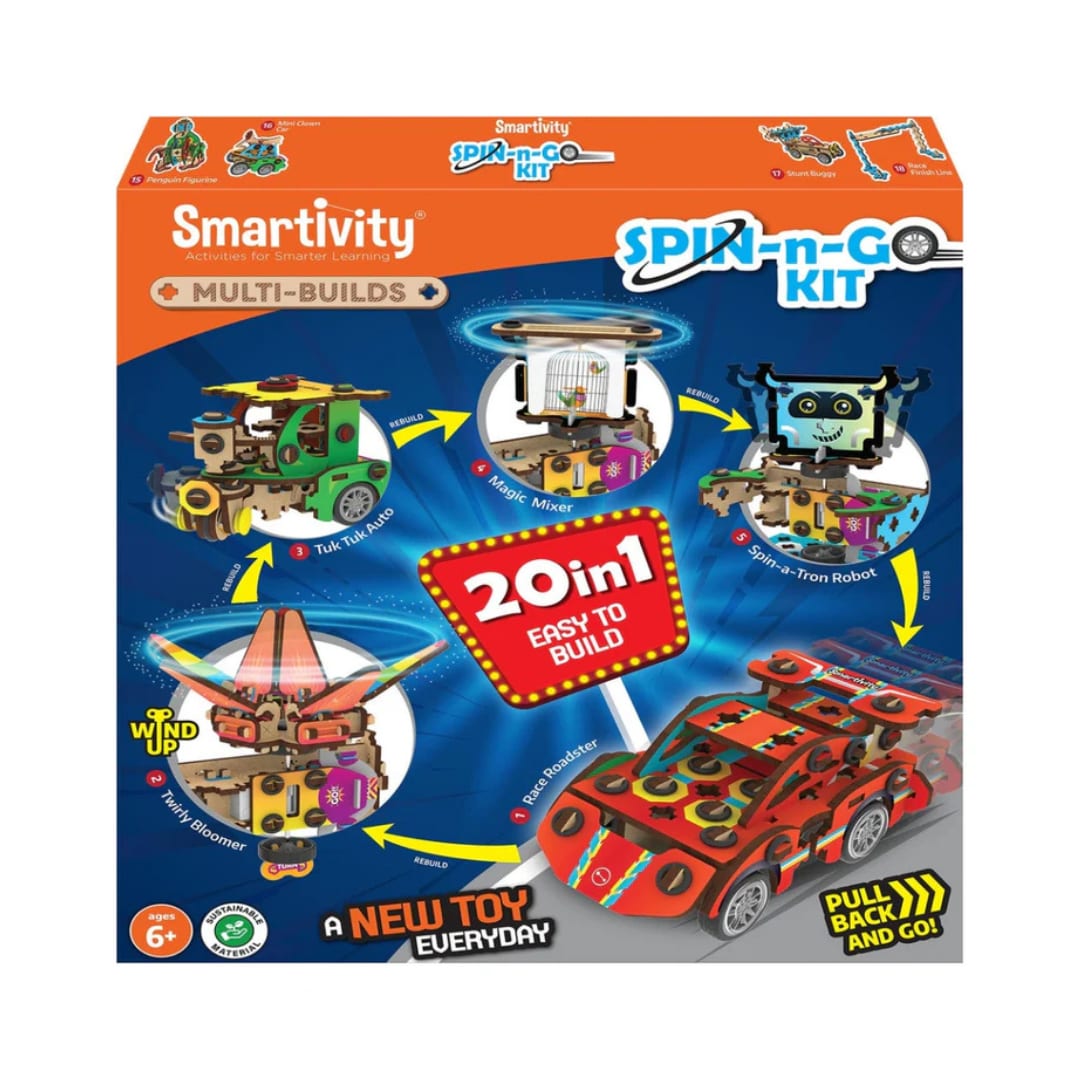 Smartivity Spin-n-Go Kit for 6-10 years DIY STEM Construction Toy