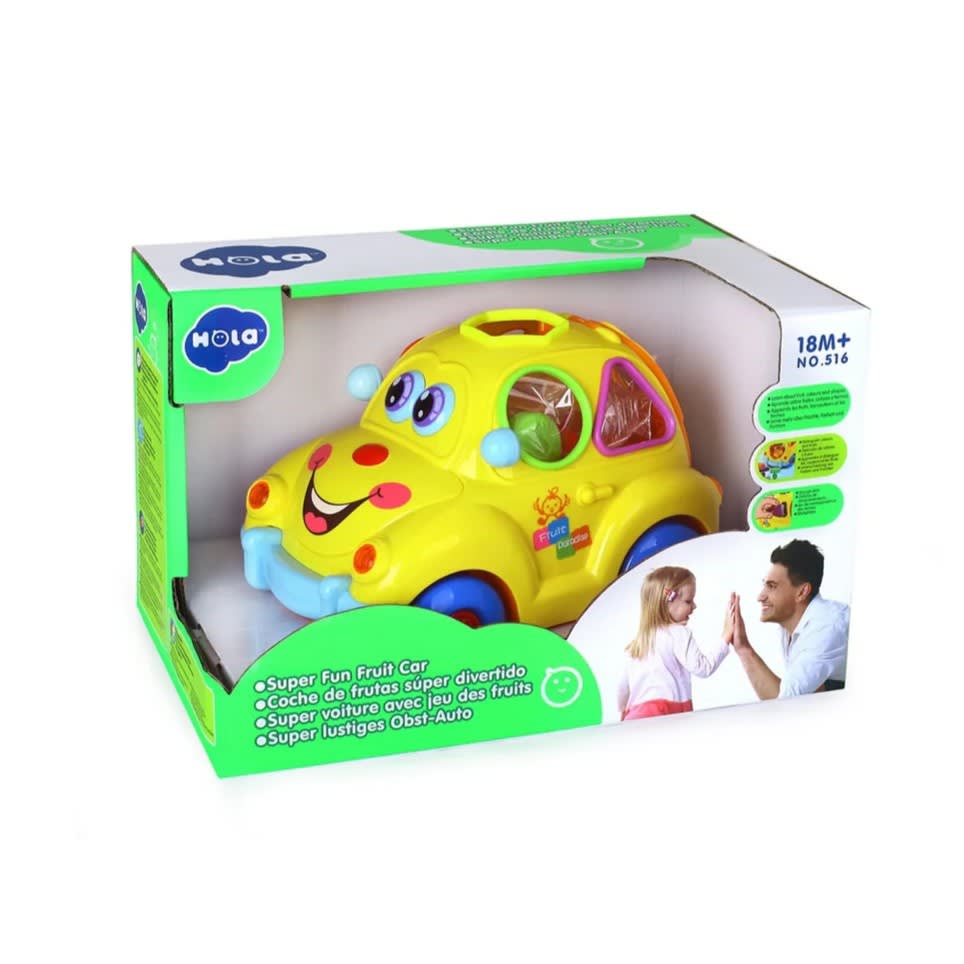 Hola Musical Super Fun Shape Sorter Fruit Car – Learn, Play & Roll into Fun!