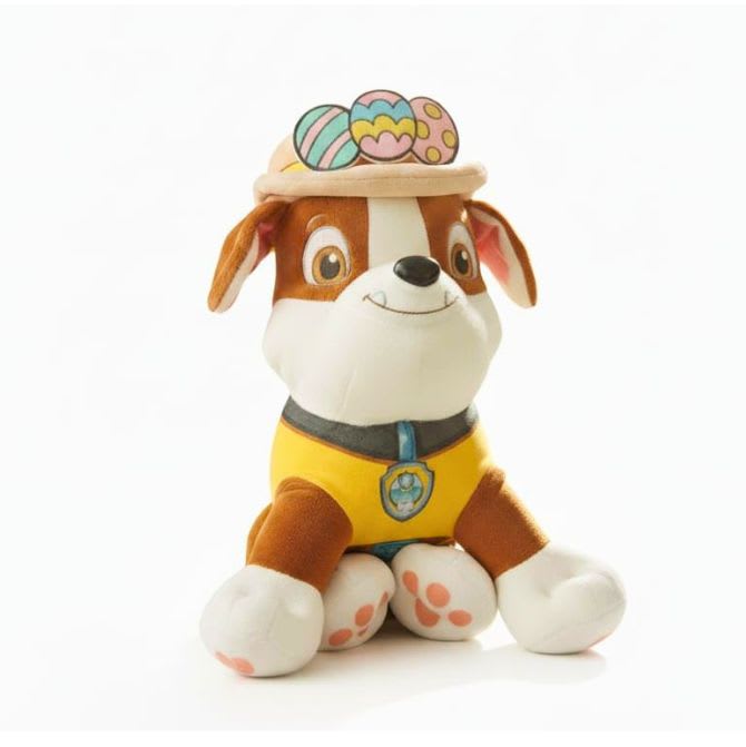 PAW Patrol Rubble with Hat Plush Soft Toy 25cm – Huggable Stuffed Animal for Kids