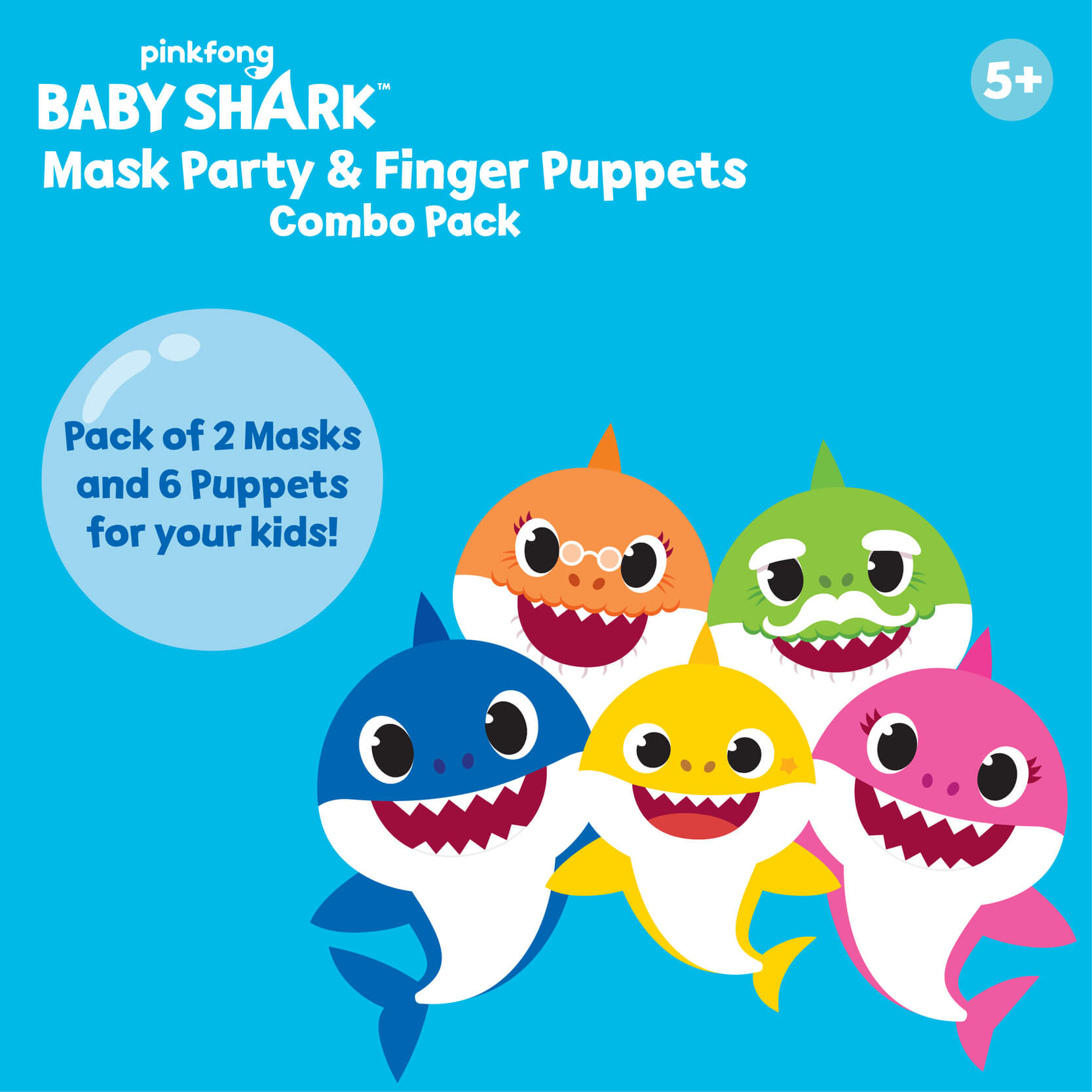 Funskool Handy Crafts Baby Shark Mask Party & Finger Puppets Art & Craft Kit for Kids