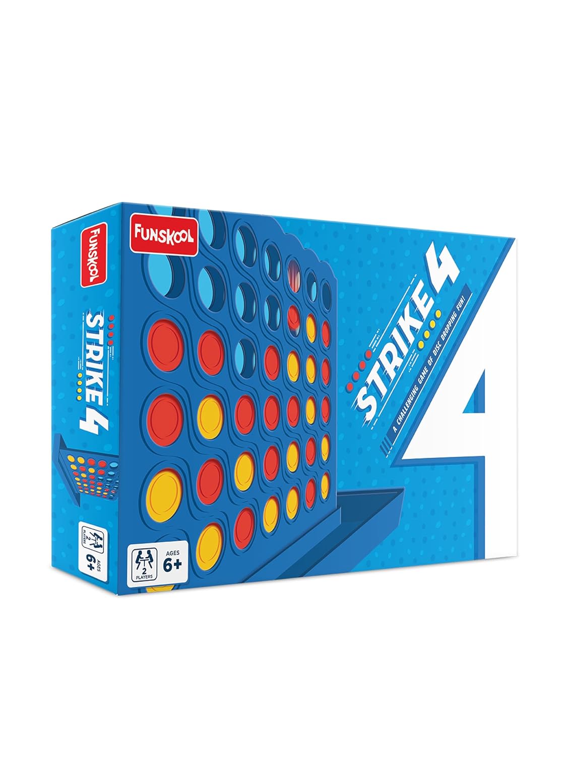 Funskool Strike 4 Classic Disc Dropping Strategy Board Game for Kids & Families