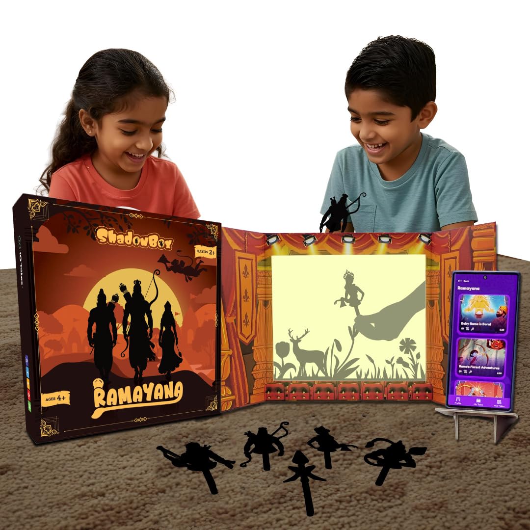 iOTales Shadow Box Ramayana Storytelling STEAM Kit for Kids – DIY Light & Sound Educational Playset