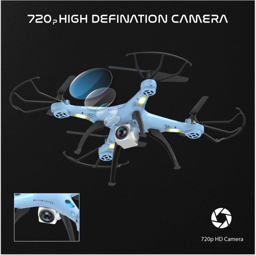 SKYMASTER WiFi FPV Drone with 720P HD Camera | Altitude Hold | Headless Mode | One-Key Takeoff & Landing | 360° Flips | 3-Speed RC Quadcopter for Beginners & Kids