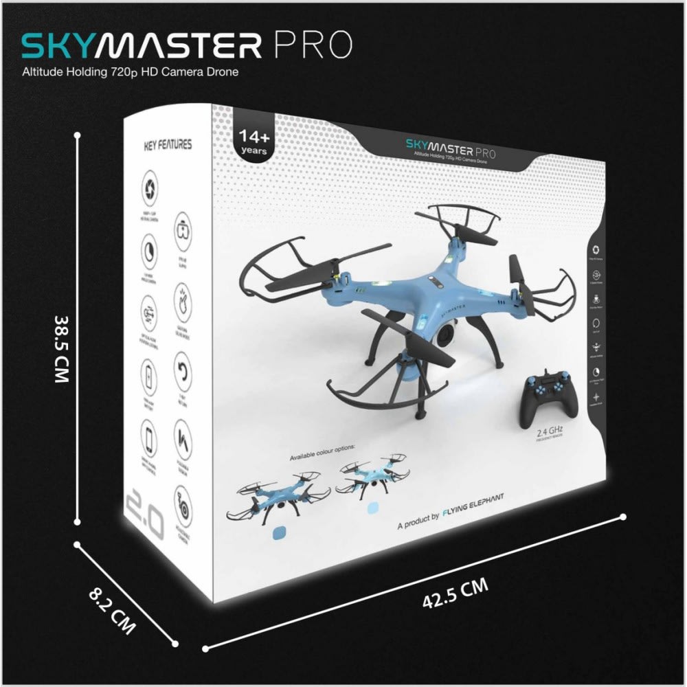 SKYMASTER WiFi FPV Drone with 720P HD Camera | Altitude Hold | Headless Mode | One-Key Takeoff & Landing | 360° Flips | 3-Speed RC Quadcopter for Beginners & Kids