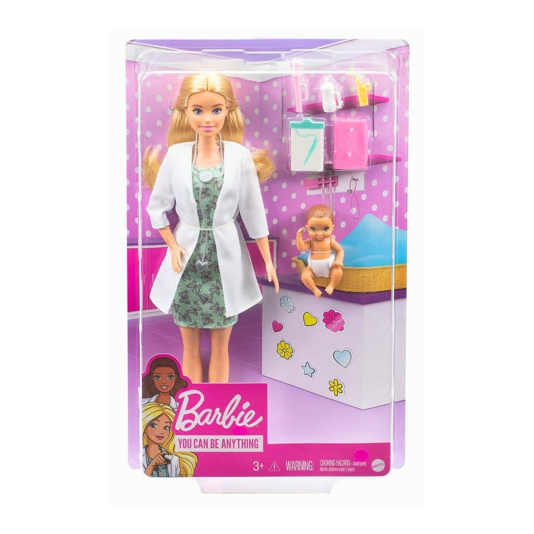 Barbie Baby Doctor Playset with Blonde Doll, Baby Doll & Medical Accessories | Pretend Doctor Role Play Toy for Kids 3+ Years
