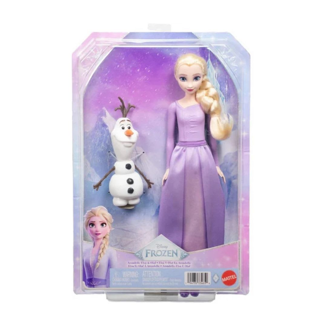 Disney Frozen Elsa & Olaf Fashion Doll Set by Mattel | Elsa Princess Doll with Olaf Figure for Kids 3+ Years