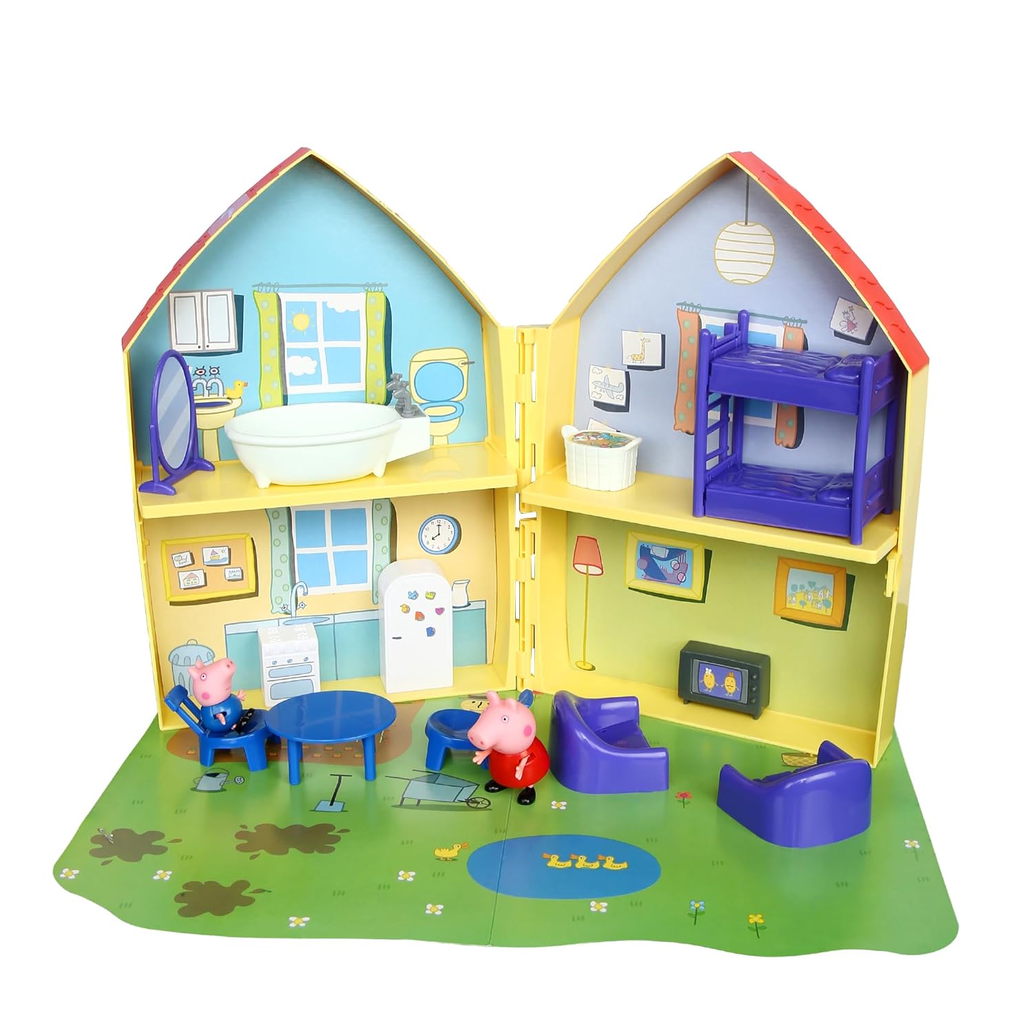 Peppa Pig Family House Playset with Peppa & George Figures | 2-Storey Doll House Toy with Furniture & Accessories for Kids Age 3+